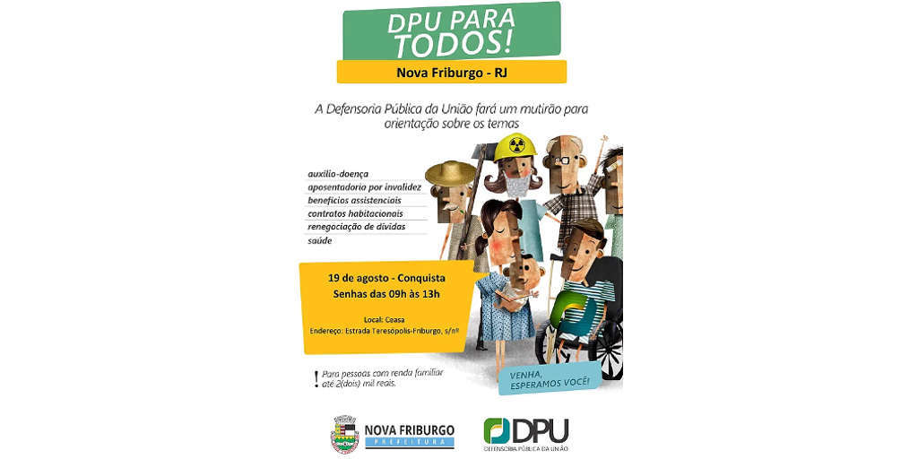 Distrito de Conselheiro Paulino, em Nova Friburgo, será primeiro a receber o projeto Defensoria para Todos.
