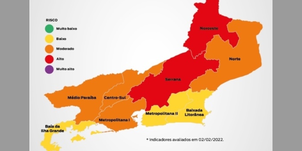 Região Serrana sobe para bandeira vermelha no mapa de risco por Covid-19 no RJ