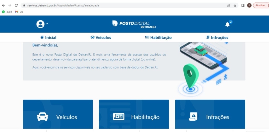 Página inicial do Posto Digital