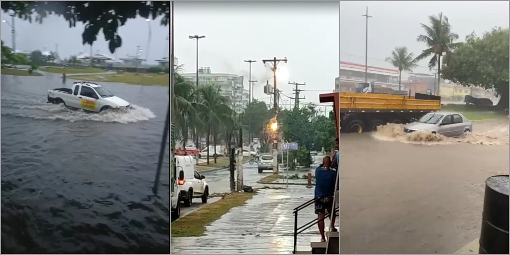 Forte chuva causa alagamentos e transtornos em Cabo Frio nesta terça-feira