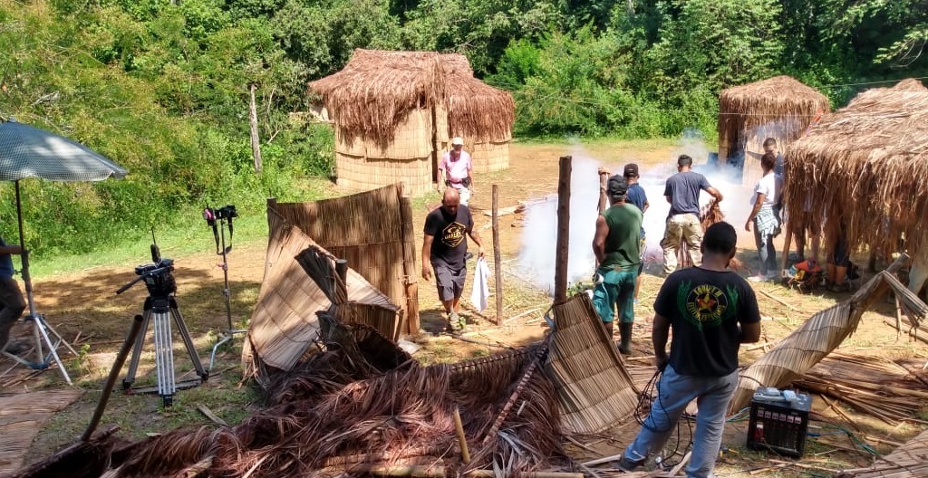 Trecho de gravação de cena na reserva ecológica Régua, em Cachoeiras de Macacu