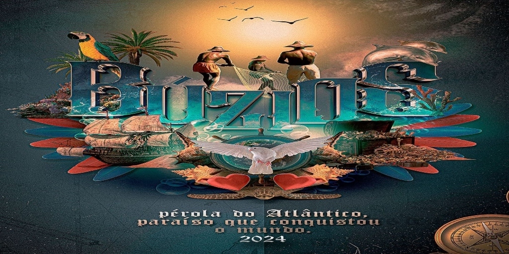 Cartaz que foi feito para divulgar o samba-enredo de Búzios