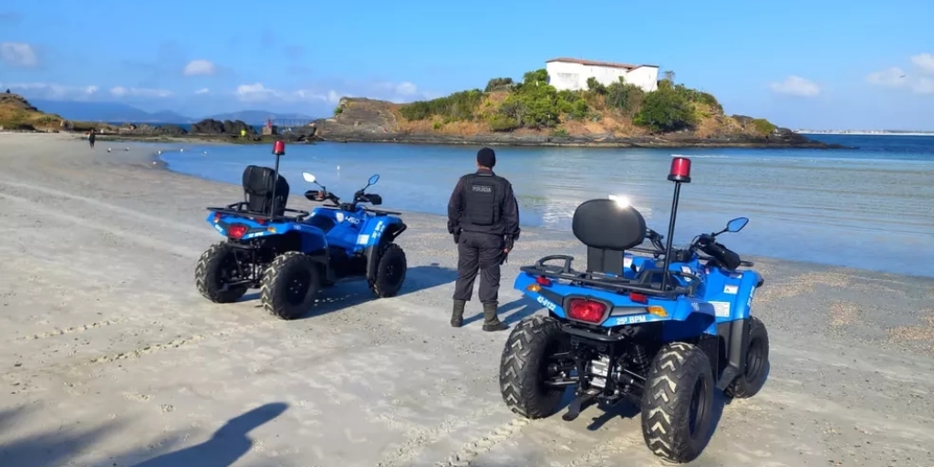 Patrulhamento nas areias das praias de Cabo Frio passa a ser reforçado com uso de quadriciclos 