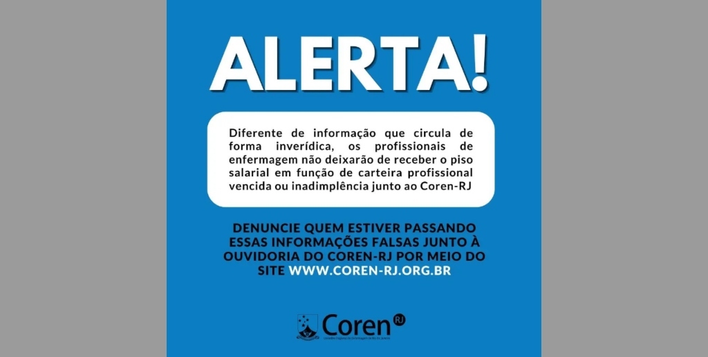 Coren-RJ emitiu uma nota por meio das redes sociais 