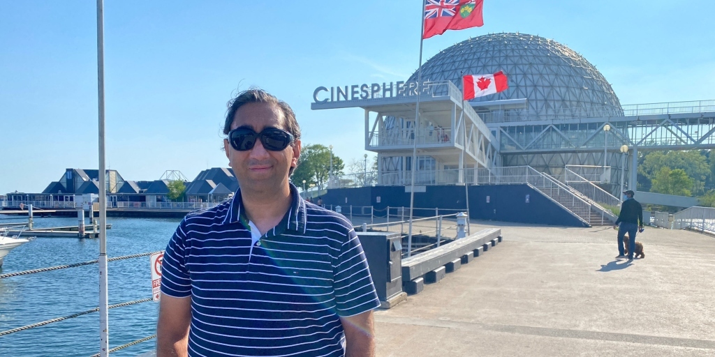 Antonio Ribeiro no Cinesphere em Toronto, primeira sala iMAX fixa do mundo