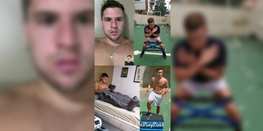 O fisioterapeuta Júnior Arrais, no canto inferior direito da primeira foto, em atendimento online com um dos seus pacientes